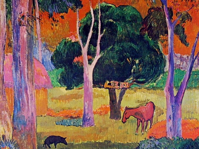 Paul Gauguin: Cavallo al pascolo e maiale di Gauguin